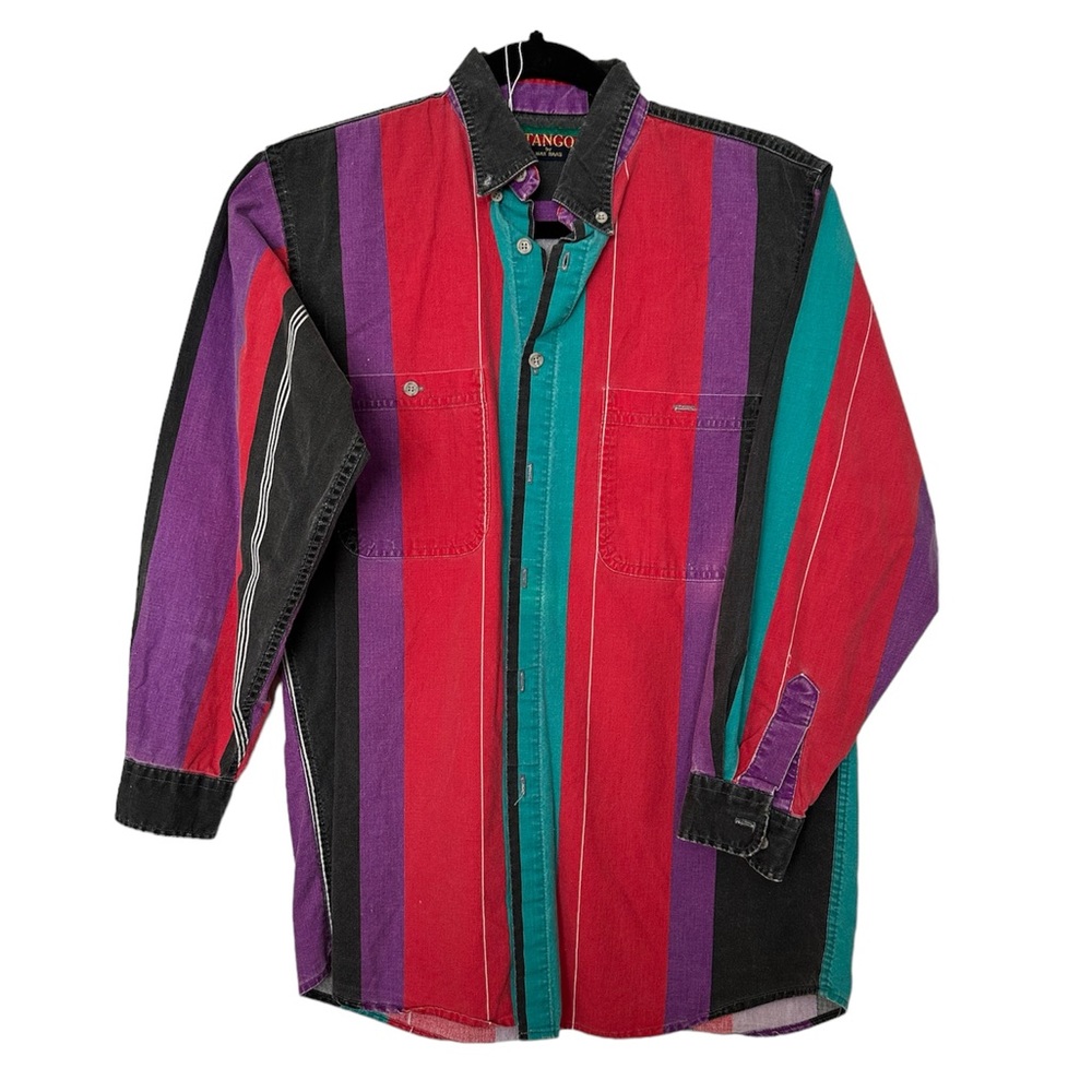 90’s Multi Colored Striped Button Up